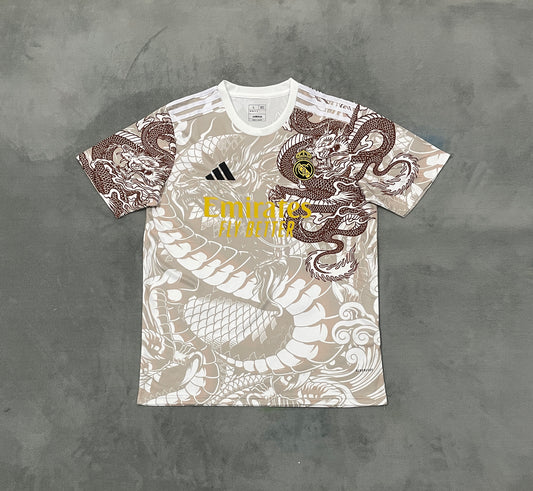 Real Madrid Brown Dragon Football Shirt