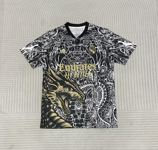 Real Madrid Black Dragon Football Shirt