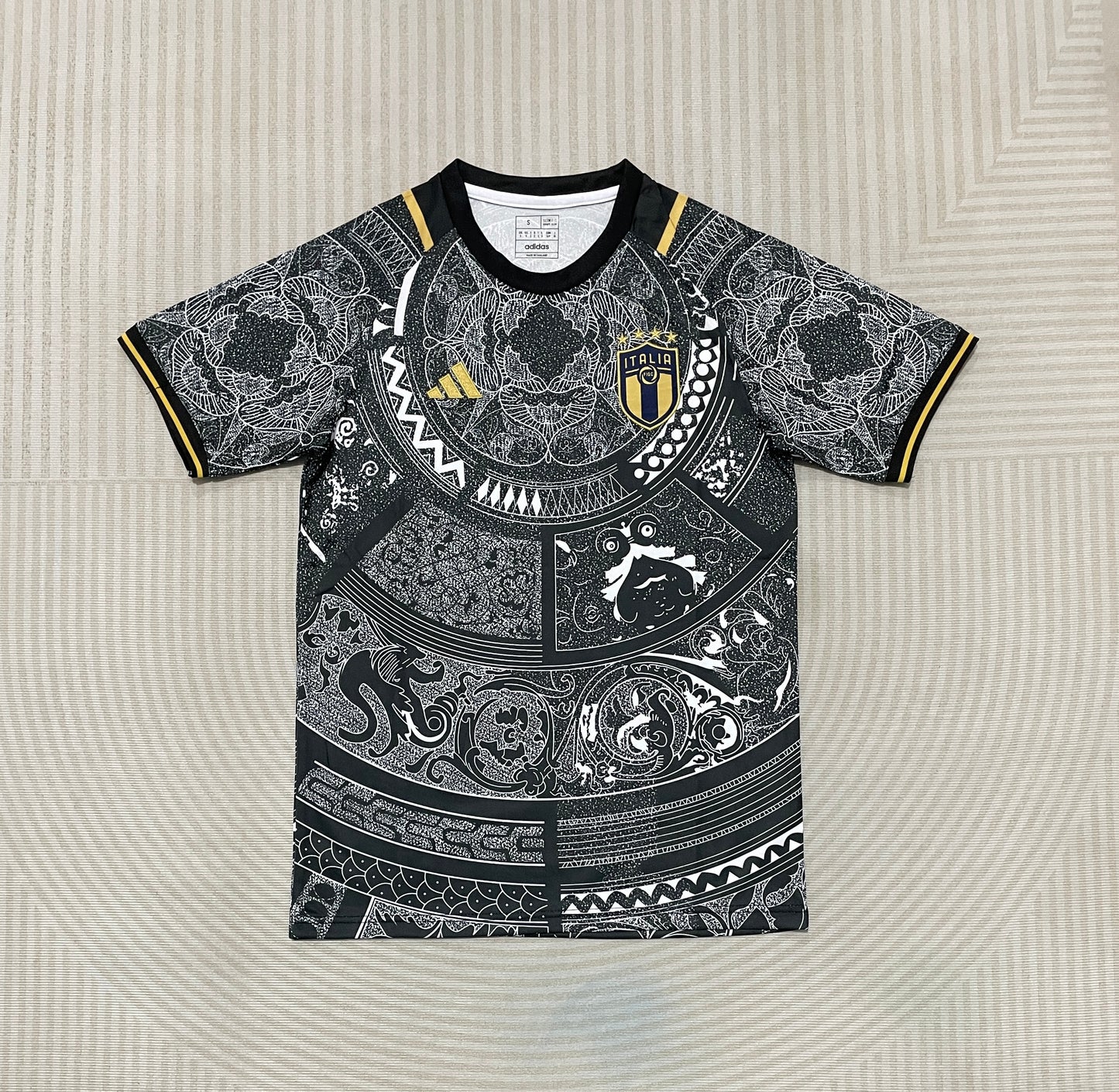 Italy Concept Black Football Shirt