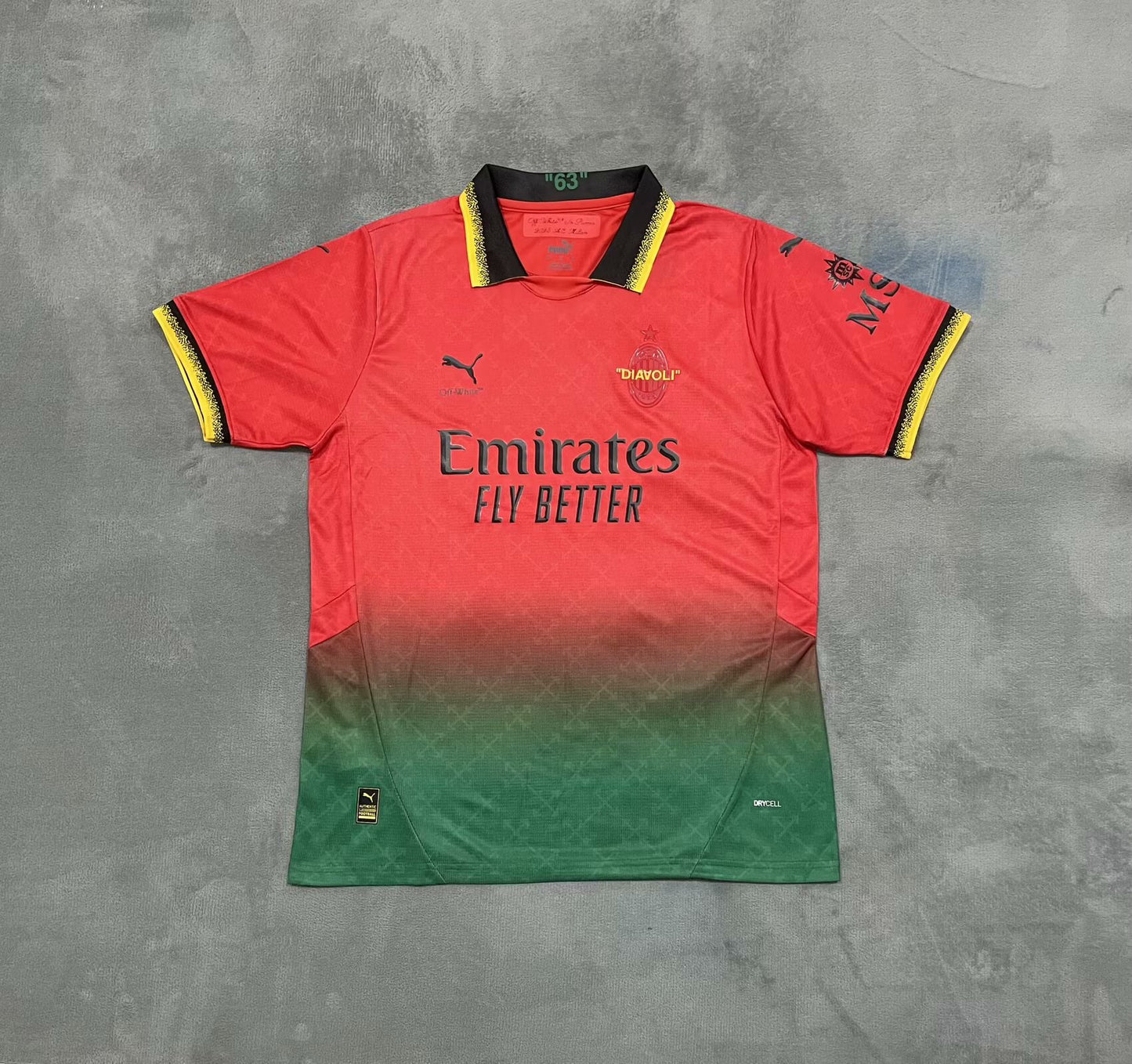 AC Milan X Off White Red Football Shirt