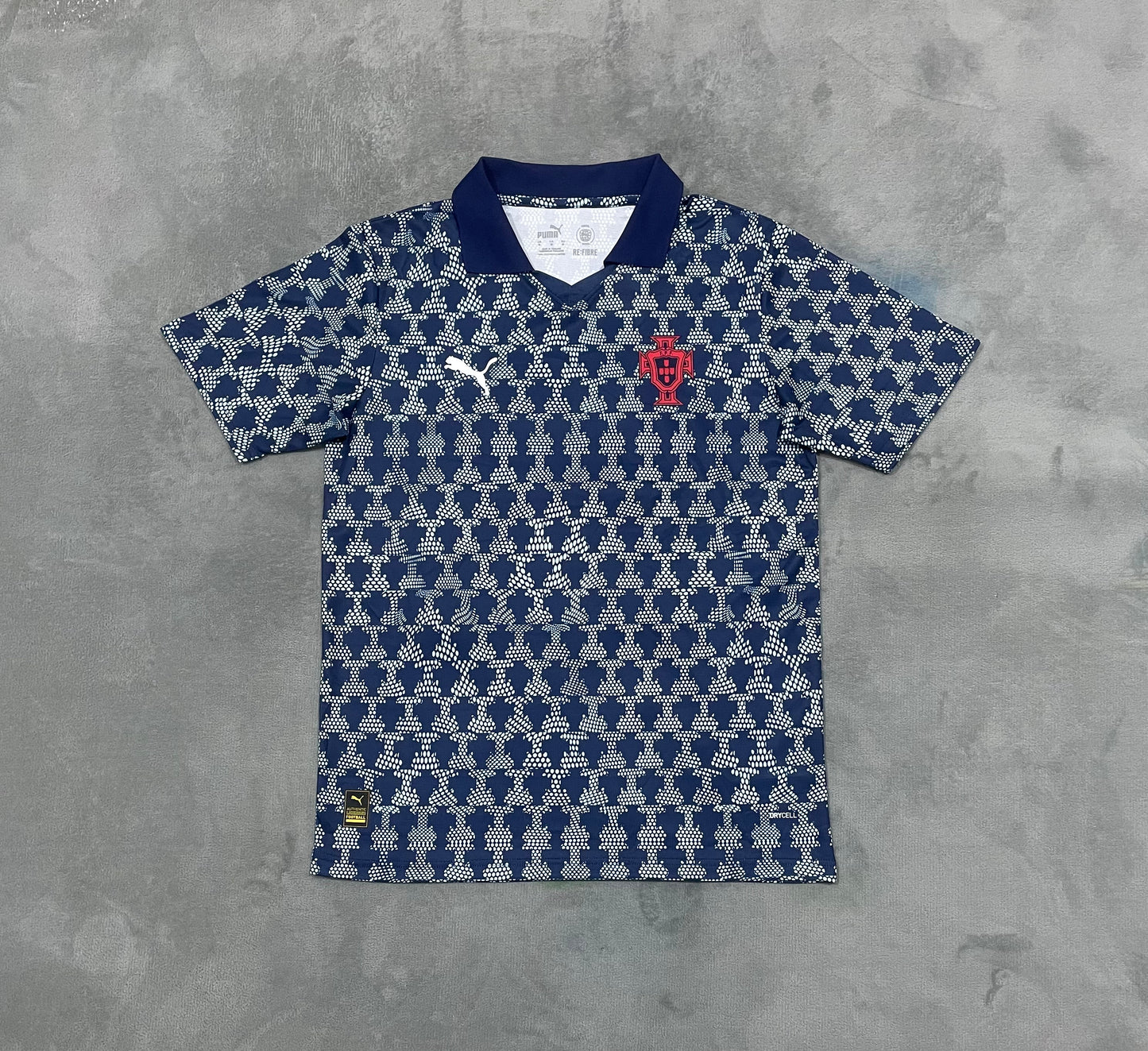 Portugal Polo Concept Blue Football Shirt