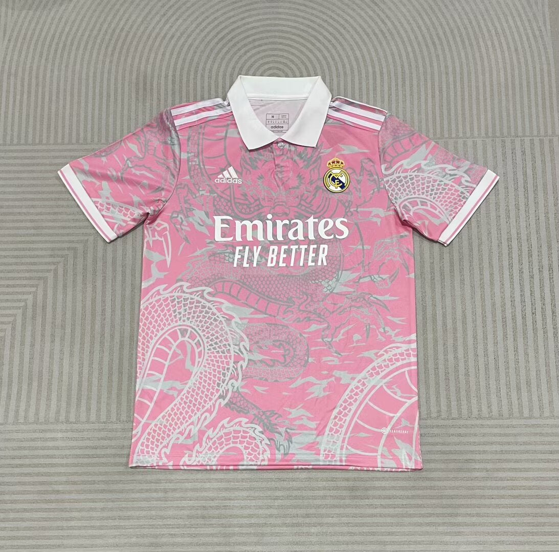 Real Madrid Pink Polo Football Shirt