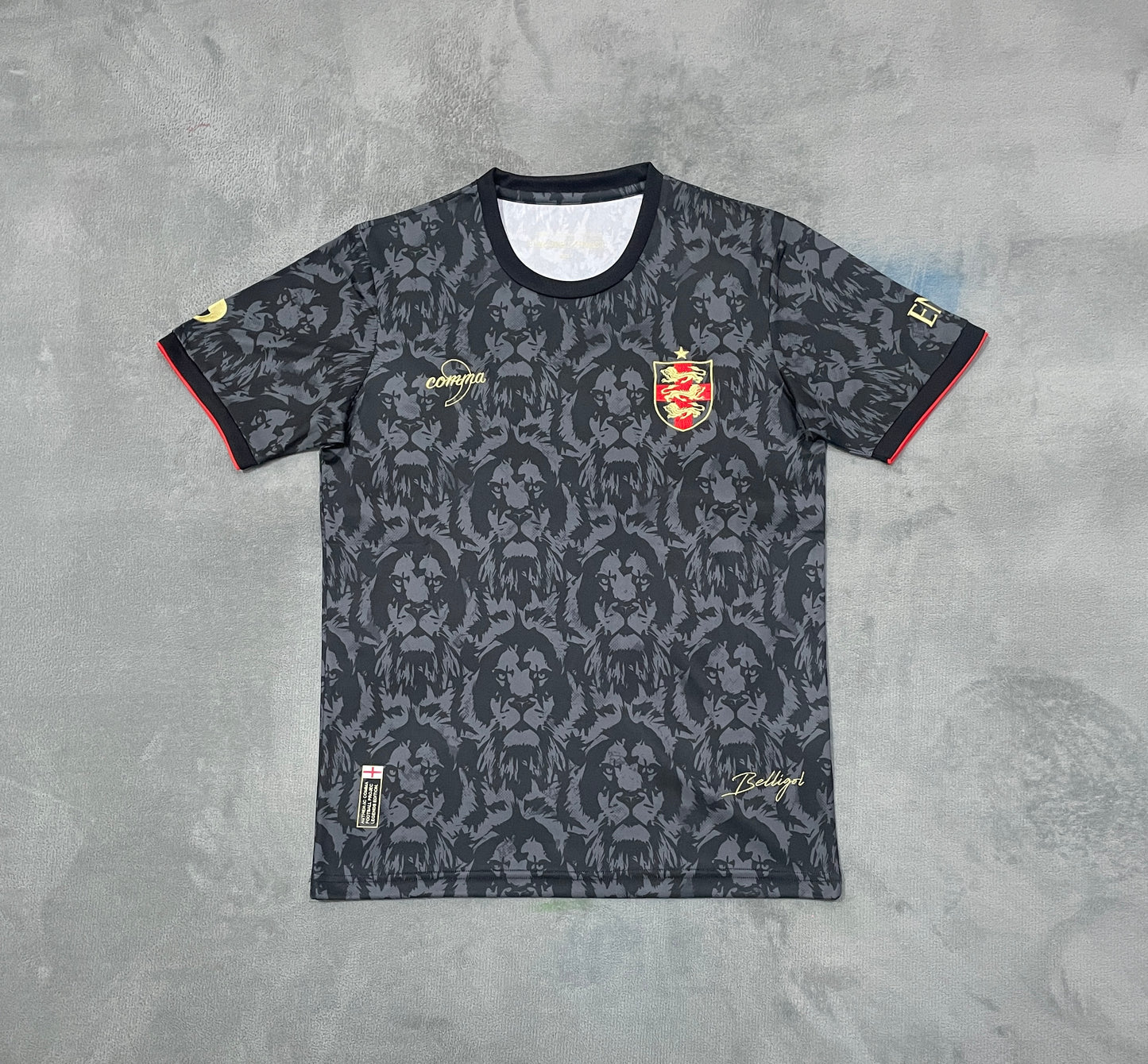 England Concept Black Football Shirt